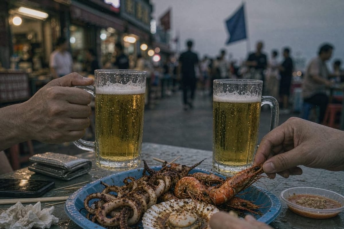 Copos de cerveja em Qingdao